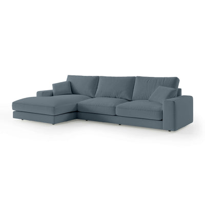 Harvesty 4–5 Seater Premium Corner Sofa, Minimalist Style – Left-Sided, Granite Current (ARAGON 72)