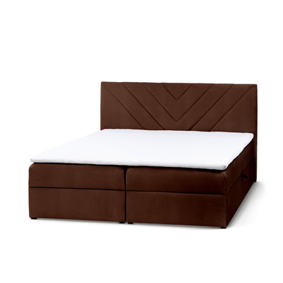 Lasy Continental Divan Bed with Topper, Modern Style – Burnt Bark (CASABLANCA 2307), 200