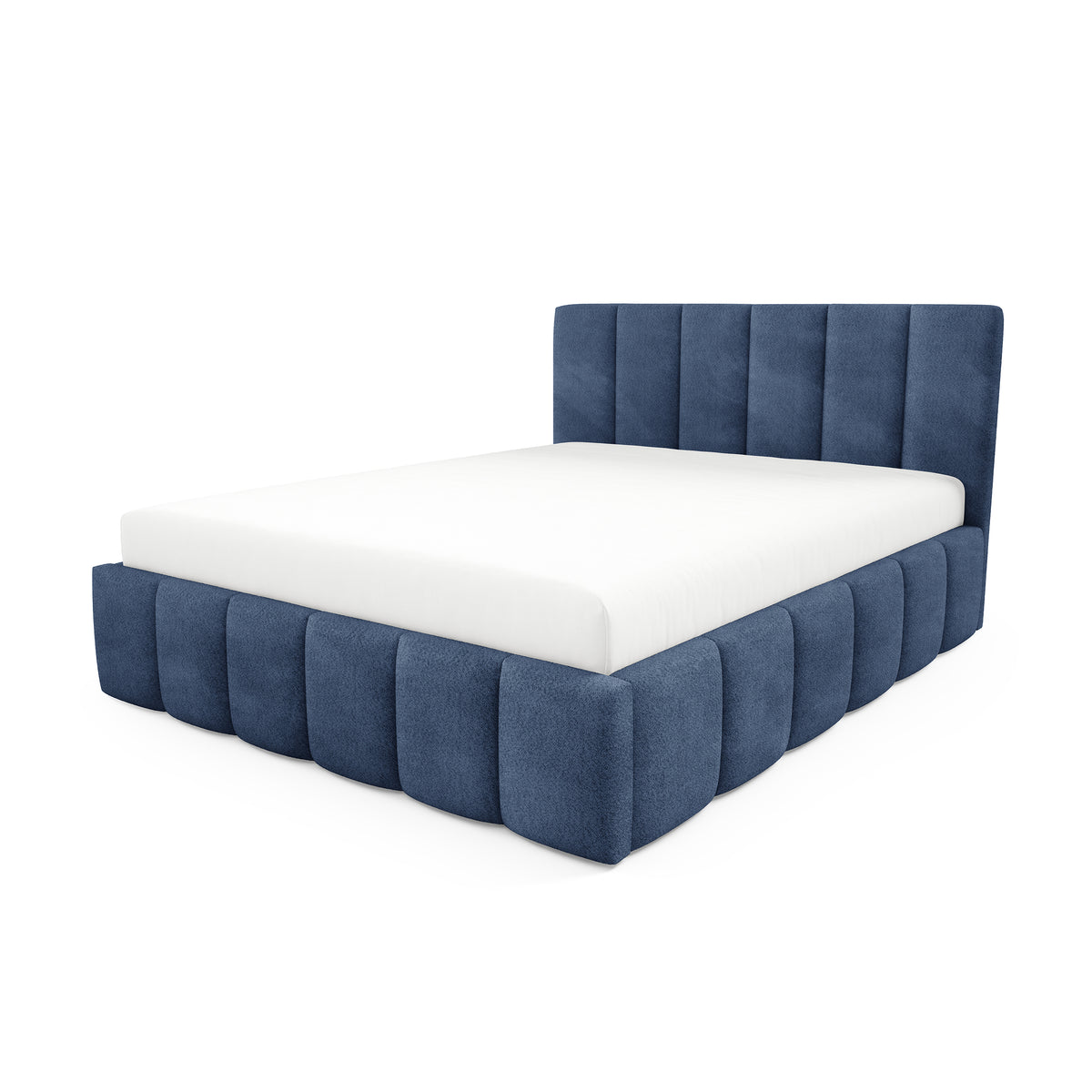 Nerom Quilted Upholstered Ottoman Bed with Storage, Various Sizes in Elegant Style, Coral Fabric – Ocean Depth (CORAL 05)