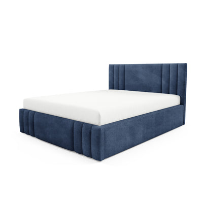 Gestoffeerd bed met opbergruimte in verschillende maten, in elegante stijl, stof Coral | Falda Niet Diepte van de Oceaan (CORAL 05)