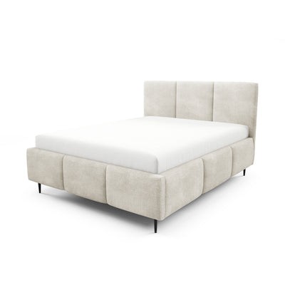 Gestoffeerd bed met opbergruimte in verschillende maten, in moderne stijl, stof Coral | Melora Tak Zandkleurig Taupe (CORAL 65)