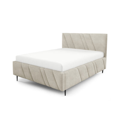 Raiz Quilted Upholstered Ottoman Bed with Storage, Various Sizes in Modern Style, Coral Fabric – Taupe Sand (CORAL 65)