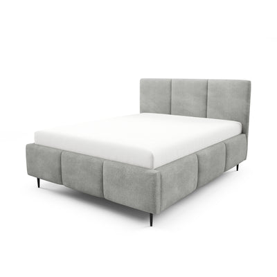 Gestoffeerd bed met opbergruimte in verschillende maten, in moderne stijl, stof Coral | Melora Tak Woestijngrijs (CORAL 75)