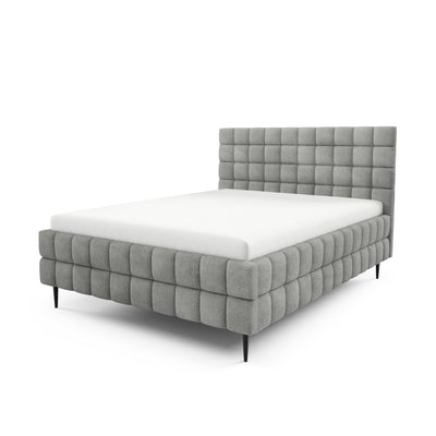 Stratus Upholstered Ottoman Bed with Storage, Various Sizes in Modern Style, Coral Fabric – Desert Gray (CORAL 75)