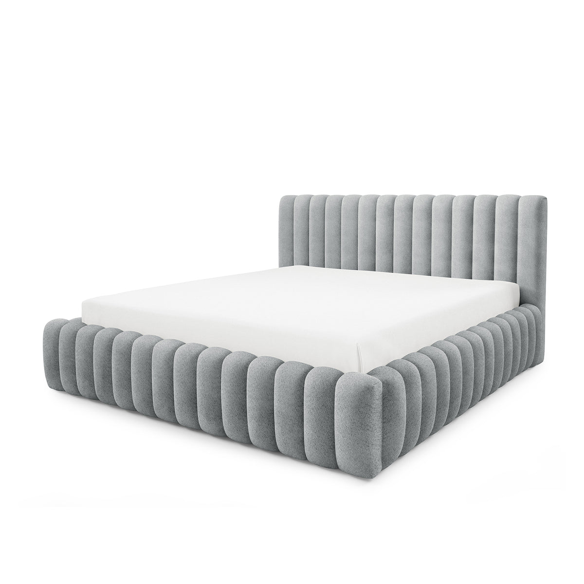 Gestoffeerd bed Pastel met opbergruimte in modern-softstijl, Coral-stof - foto 8