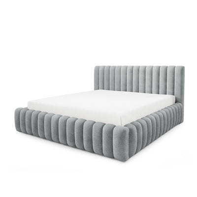 Gestoffeerd bed Pastel met opbergruimte in modern-softstijl, Coral-stof - foto 8