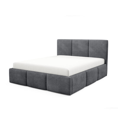 Gestoffeerd bed met opbergruimte in verschillende maten, in moderne stijl, stof Coral | Melora Niet Grafietschaduw (CORAL 80)