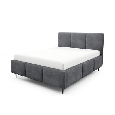 Gestoffeerd bed met opbergruimte in verschillende maten, in een moderne stijl, stof Coral | Melora Tak Grafitowy Cień (CORAL 80)