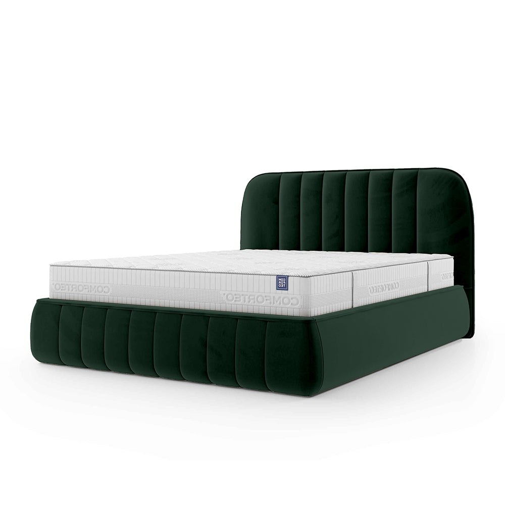 Carla Upholstered Ottoman Bed with Storage, Soft Minimalism Style – Wild Fern (FRESH 13), 200