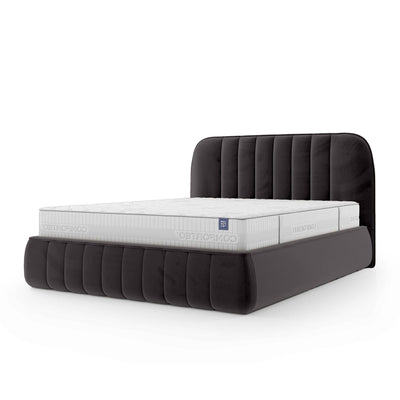 Carla Upholstered Ottoman Bed with Storage, Soft Minimalism Style – Gray Fog (FRESH 38), 200