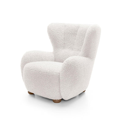 Tedi Armchair 88 cm, Scandinavian Style – Light Parchment (ROLF 04), Oak
