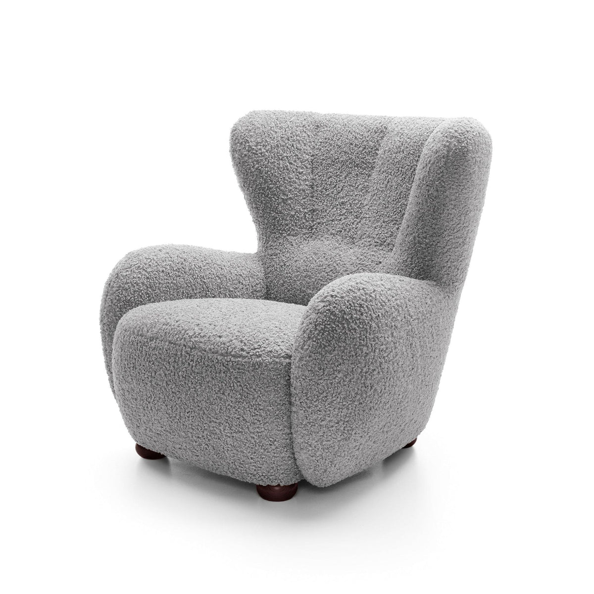 Tedi Armchair 88 cm, Scandinavian Style – Ash Graphite (ROLF 06), Walnut