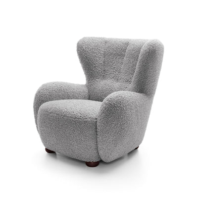 Tedi Armchair 88 cm, Scandinavian Style – Ash Graphite (ROLF 06), Walnut