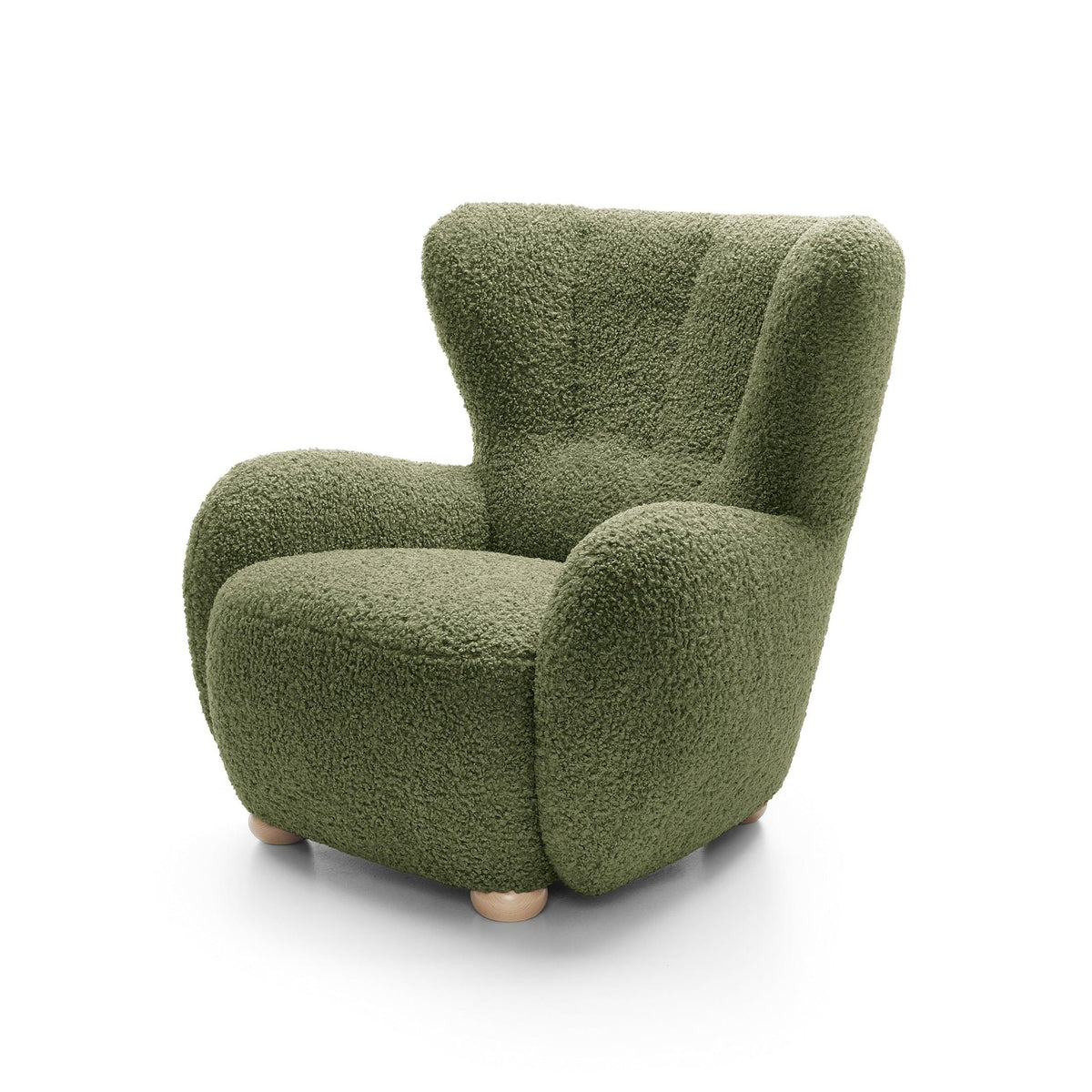Tedi Armchair 88 cm, Scandinavian Style – Olive Green (ROLF 14), Beech