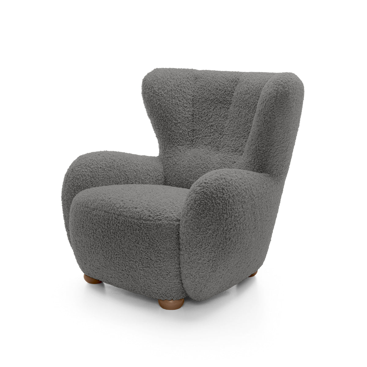 Tedi Armchair 88 cm, Scandinavian Style – Basalt Brown (ROLF 07), Oak