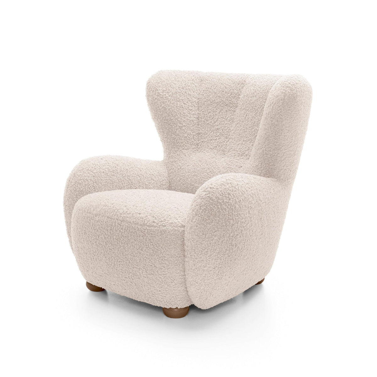 Tedi Armchair 88 cm, Scandinavian Style – Pearl Cream (ROLF 03), Oak