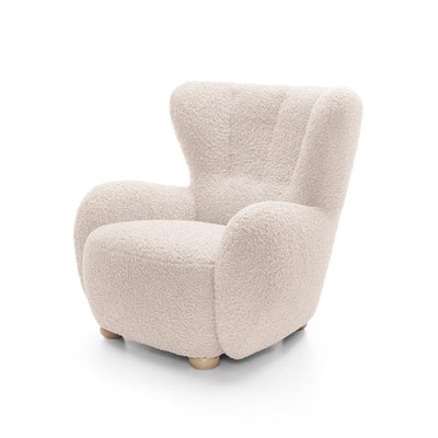 Tedi Armchair 88 cm, Scandinavian Style – Pearl Cream (ROLF 03), Beech
