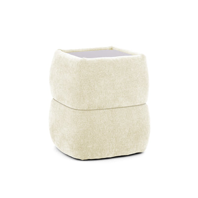 Puffra Bedside Table 47x53 Without Drawers, Minimalist Style – Sandy Cream (DOHA 02)
