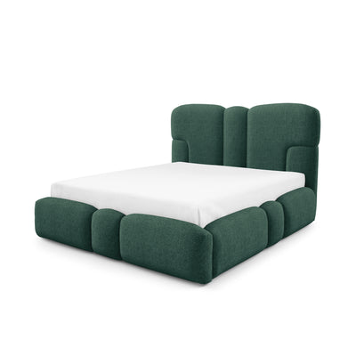 Puffra Upholstered Ottoman Bed with Storage, Various Sizes in Soft Style – Turquoise Bay (DOHA 10)