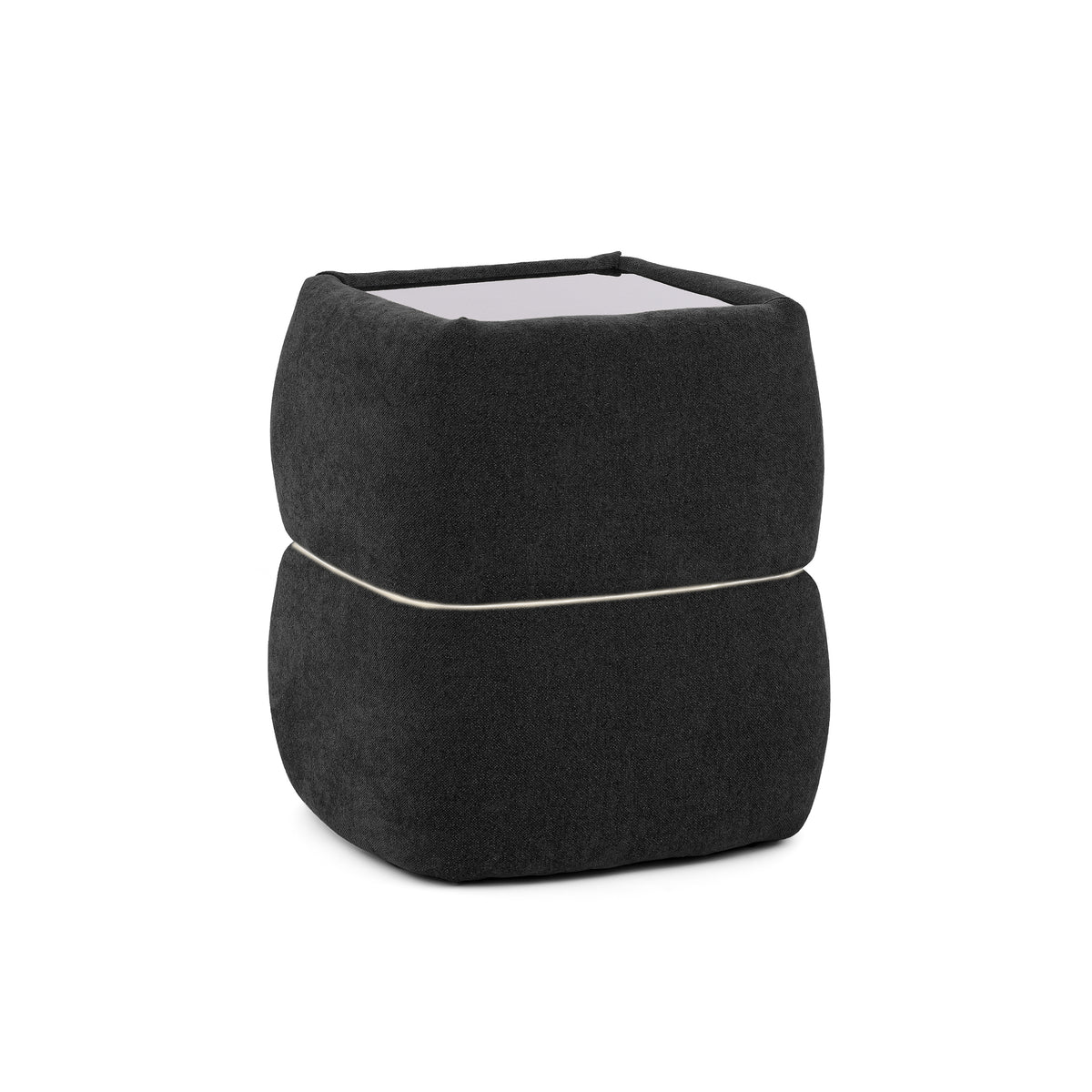 Puffra Bedside Table 47x53 Without Drawers, Minimalist Style – Night Onyx (DOHA 22)