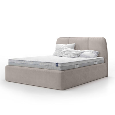 Elle Upholstered Ottoman Bed with Large Storage, Soft Minimalism Style – Ashen Fluff (VOUGE 04), 200