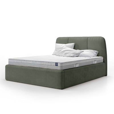 Elle Upholstered Ottoman Bed with Large Storage, Soft Minimalism Style – Olive Graphite (VOUGE 11), 200
