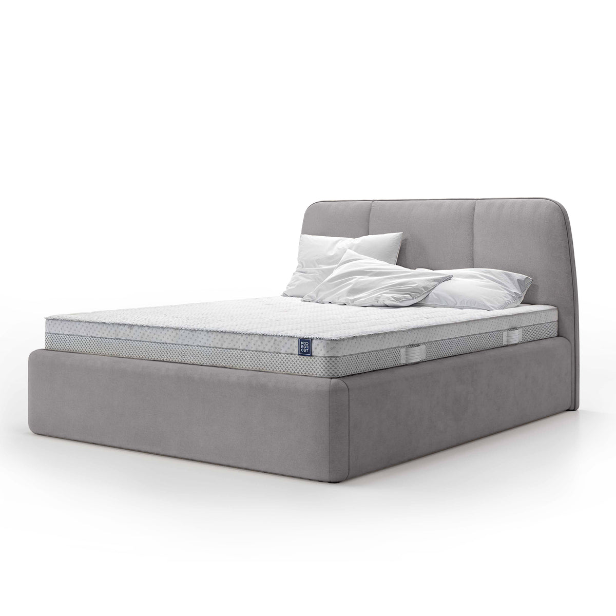 Elle Upholstered Ottoman Bed with Large Storage, Soft Minimalism Style – Gray Mist (VOUGE 14), 200