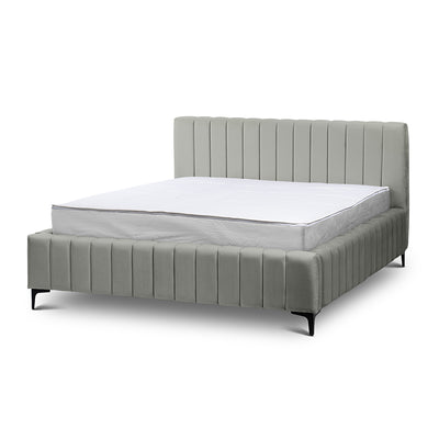 Drevy Upholstered Ottoman Bed with Storage, Modern Style – Fresh Velvet, Vertical Stitching – Eucalyptus Leaf (FRESH 14), 200