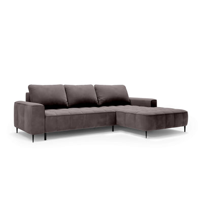 Francessco Corner Sofa with Bedding Storage 280 cm, Elegant Style – Right-Sided, Pumice Gray (SALVADOR 18)