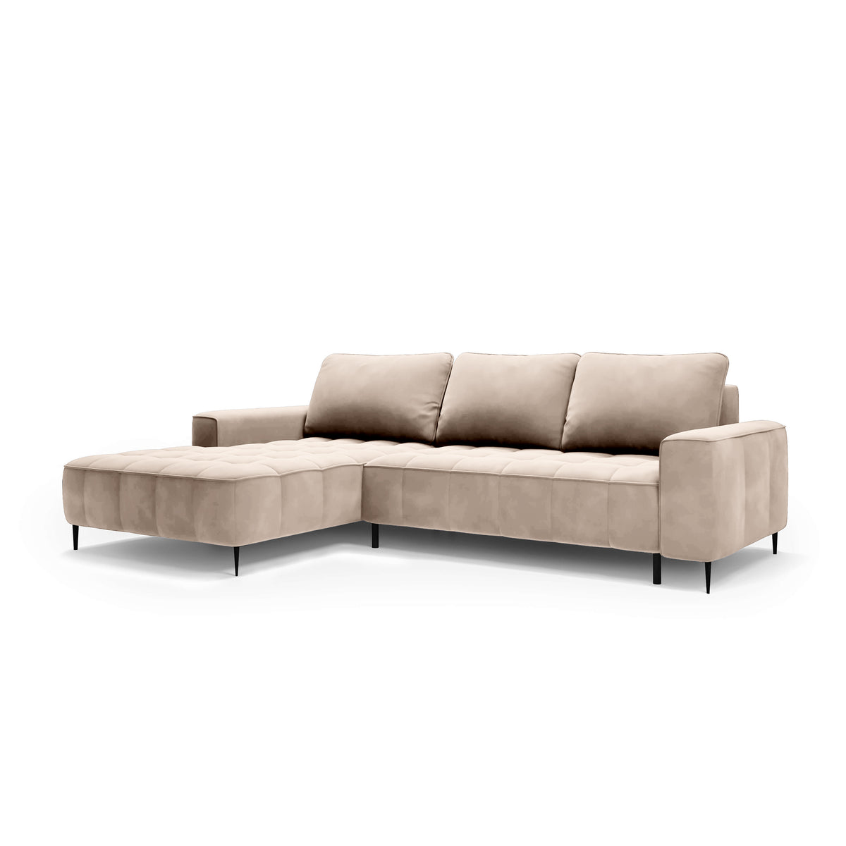 Francessco Corner Sofa with Bedding Storage 280 cm, Elegant Style – Left-Sided, Beige Clay (SALVADOR 02)