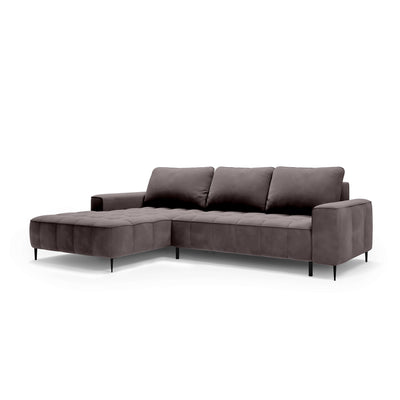 Francessco Corner Sofa with Bedding Storage 280 cm, Elegant Style – Left-Sided, Pumice Gray (SALVADOR 18)