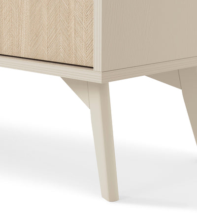 Mandala Bedside Table with Drawer and Open Shelf 54x54 cm, Boho Style – close-up of details and texture