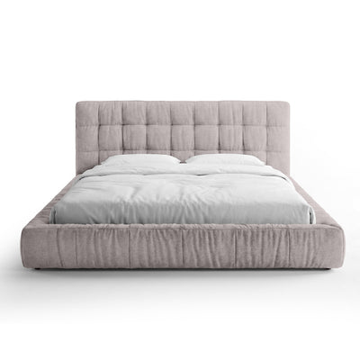 Gestoffeerd bed met capitonnering en laag frame in moderne stijl | Talaro 140x200 Rozé kwarts (GOLDEN 25)