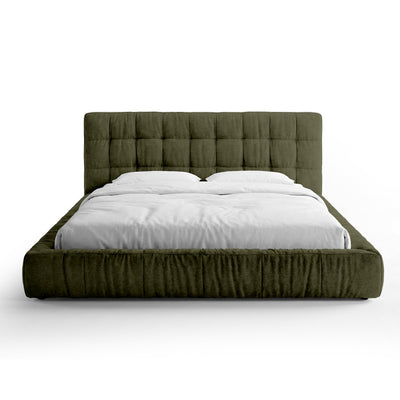 Gestoffeerd bed met capitons en laag frame in moderne stijl | Talaro 200x200 Mosdiepte (GOLDEN 35)