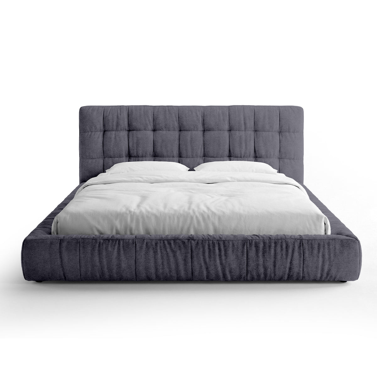 Gestoffeerd bed met capitons en een laag modern frame | Talaro 160x200 Leisteenpaars (GOLDEN 97)
