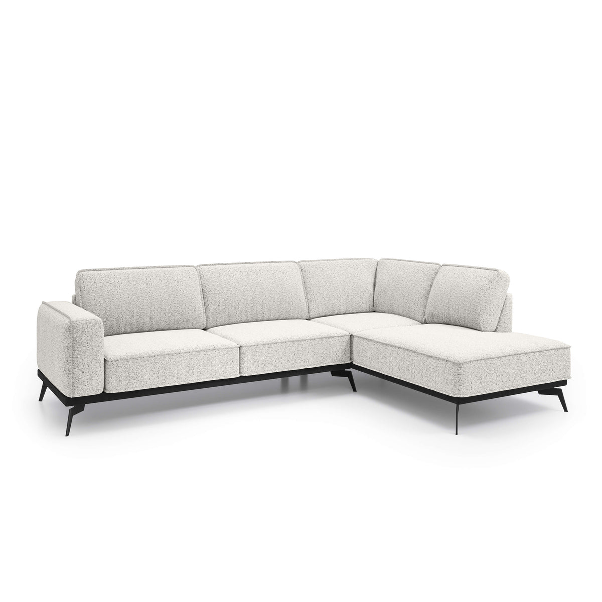 Rosalia Premium Corner Sofa 293 cm, Modern Style – Right-Sided, Porcelain White (ARAGON 01)