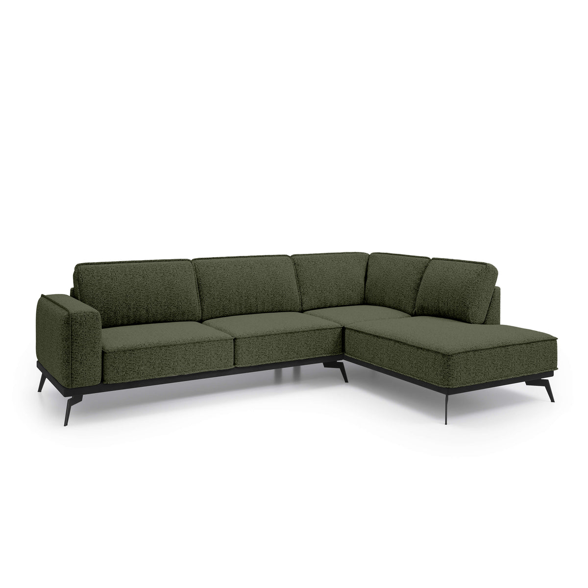 Rosalia Premium Corner Sofa 293 cm, Modern Style – Right-Sided, Yew Green (ARAGON 39)