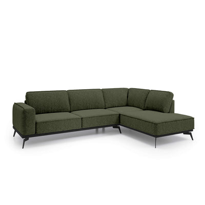 Rosalia Premium Corner Sofa 293 cm, Modern Style – Right-Sided, Yew Green (ARAGON 39)