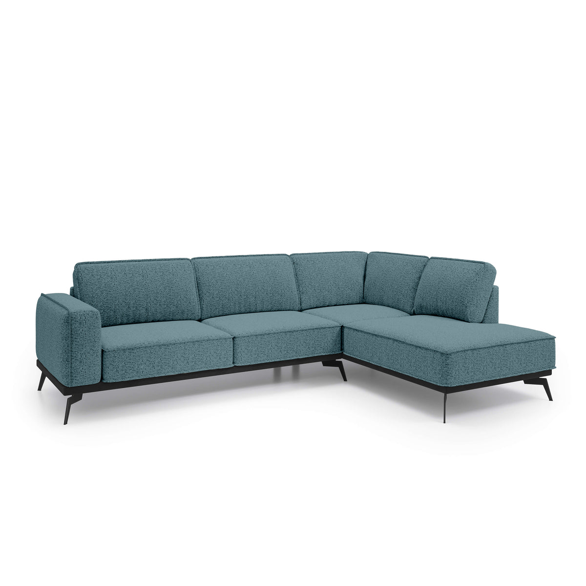 Rosalia Premium Corner Sofa 293 cm, Modern Style – Right-Sided, Ocean Steel (ARAGON 75)