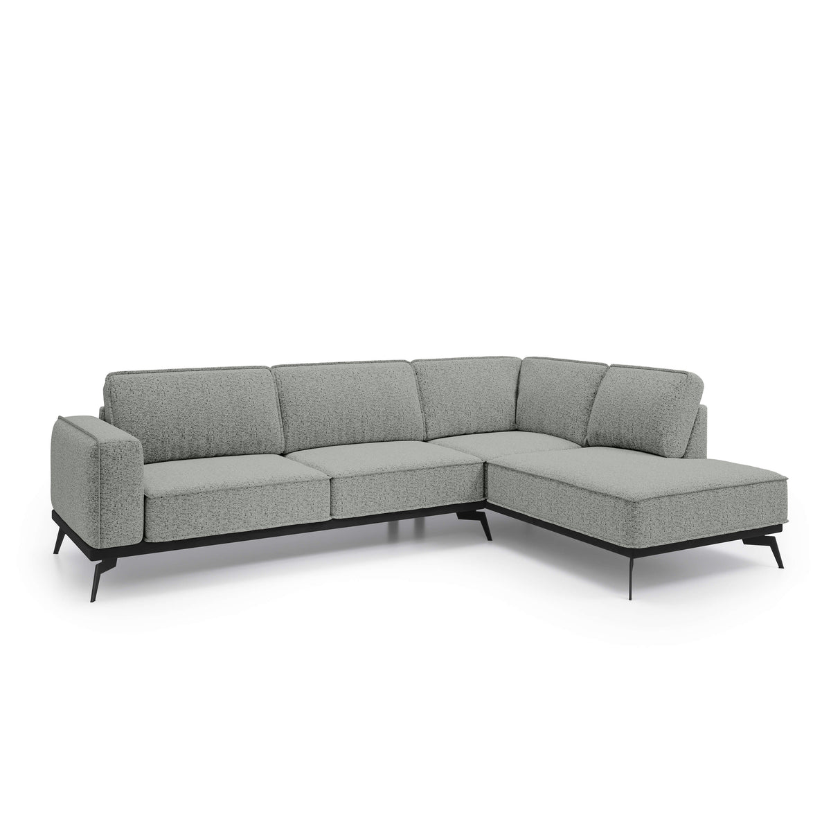 Rosalia Premium Corner Sofa 293 cm, Modern Style – Right-Sided, Steel Gray (ARAGON 83)