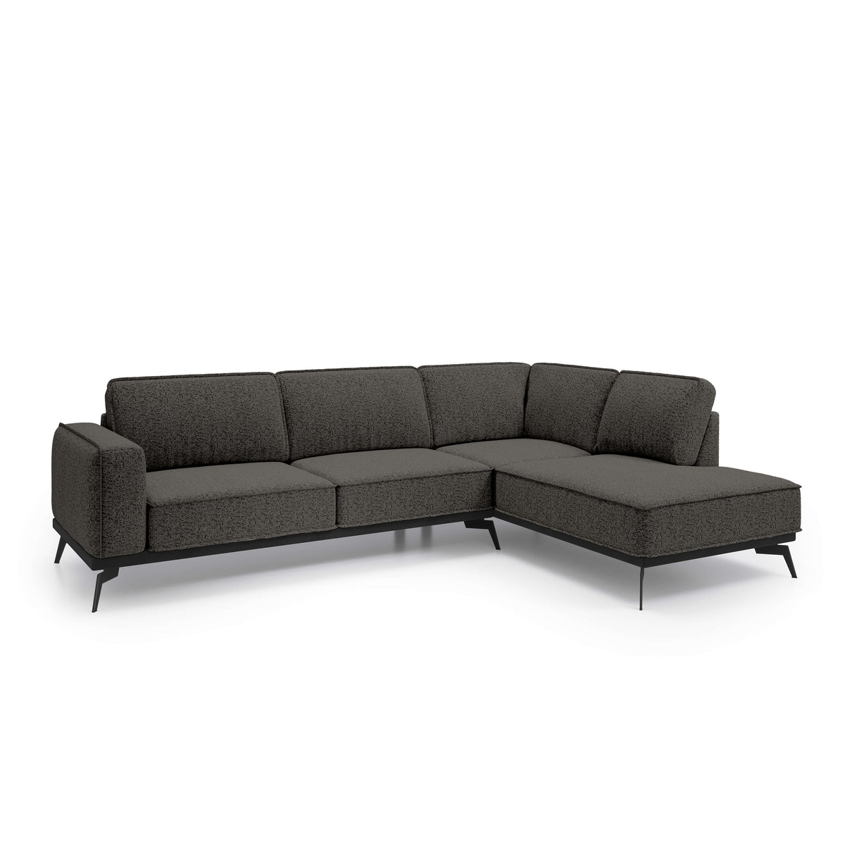 Rosalia Premium Corner Sofa 293 cm, Modern Style – Right-Sided, Basalt Brown (ARAGON 97)