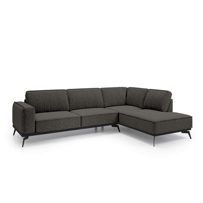 Rosalia Premium Corner Sofa 293 cm, Modern Style – Right-Sided, Basalt Brown (ARAGON 97)