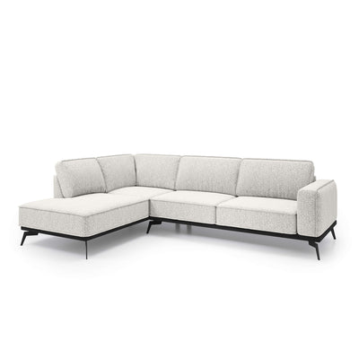 Rosalia Premium Corner Sofa 293 cm, Modern Style – Left-Sided, Porcelain White (ARAGON 01)