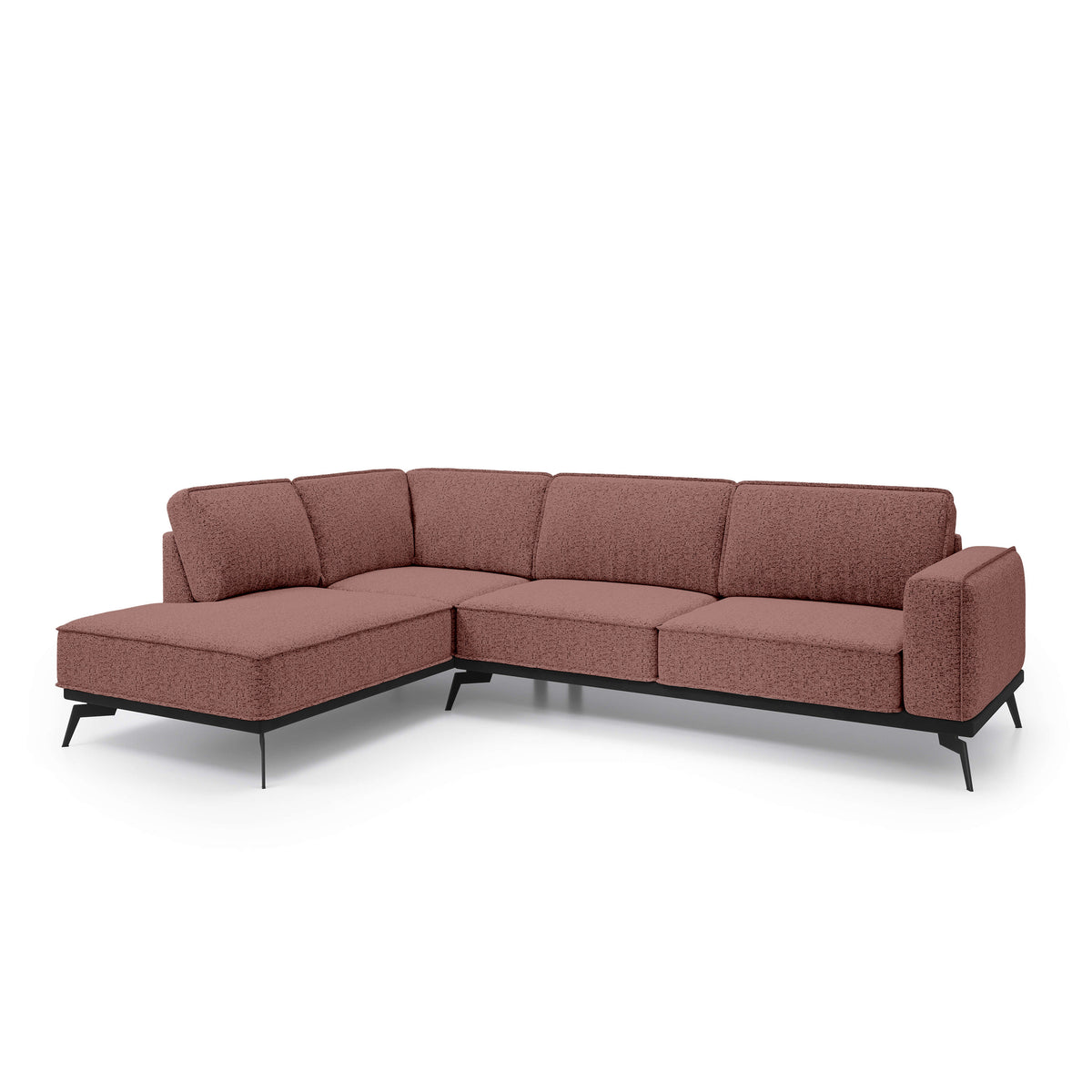 Rosalia Premium Corner Sofa 293 cm, Modern Style – Left-Sided, Ruby Sepia (ARAGON 59)