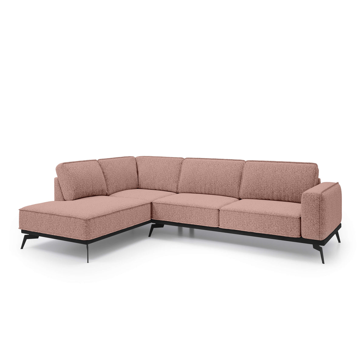 Rosalia Premium Corner Sofa 293 cm, Modern Style – Left-Sided, Rosy Beige (ARAGON 62)