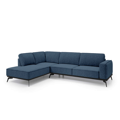 Rosalia Premium Corner Sofa 293 cm, Modern Style – Left-Sided, Ink Granite (ARAGON 74)
