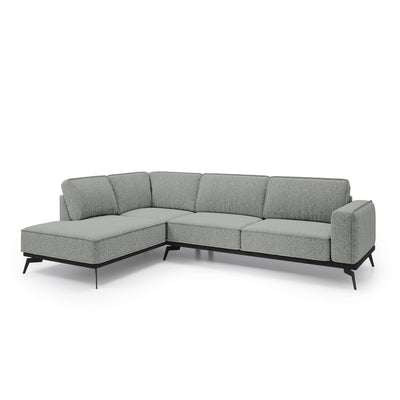 Rosalia Premium Corner Sofa 293 cm, Modern Style – Left-Sided, Steel Gray (ARAGON 83)