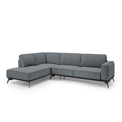 Rosalia Premium Corner Sofa 293 cm, Modern Style – Left-Sided, Dark Ash (ARAGON 93)