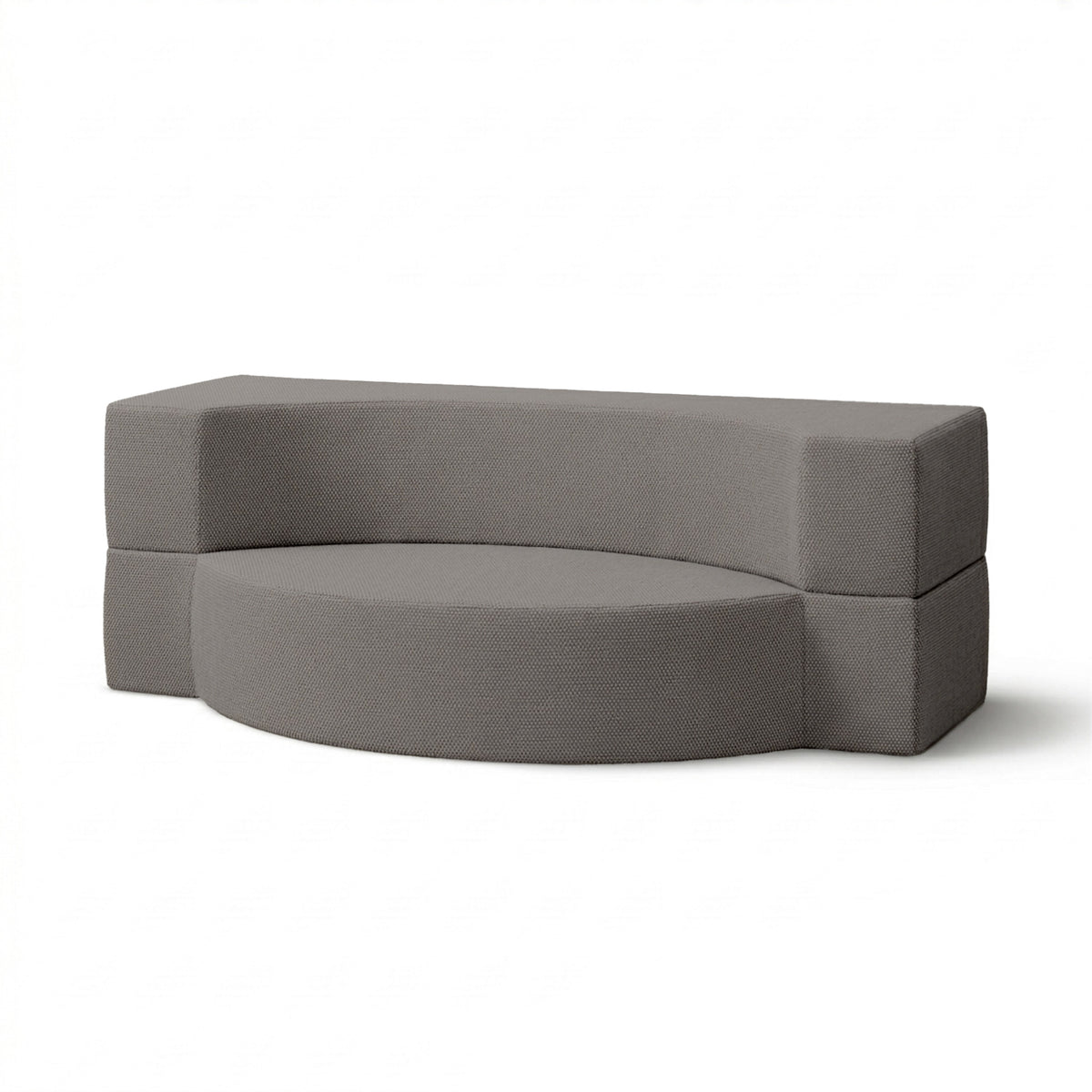 Lunaria Outdoor Foam Sofa 200x100x70 cm in Japandi Style in Harris Outdoor Fabric – Graphite Dust (HARRIS 7525)