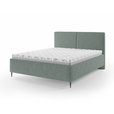 Hatti Upholstered Ottoman Bed with Storage, Minimalist Style – Ocean Fog (PERFECT HARMONY 72), 140 200